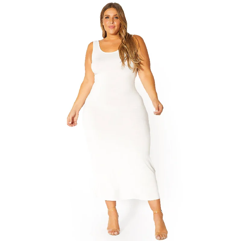 Plus Size Round Neck Sleeveless Maxi Dress Vacation