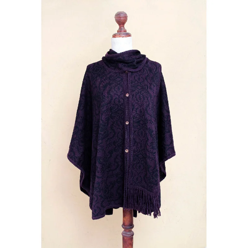 Purple Alpaca Blend Ruana Cloak garde