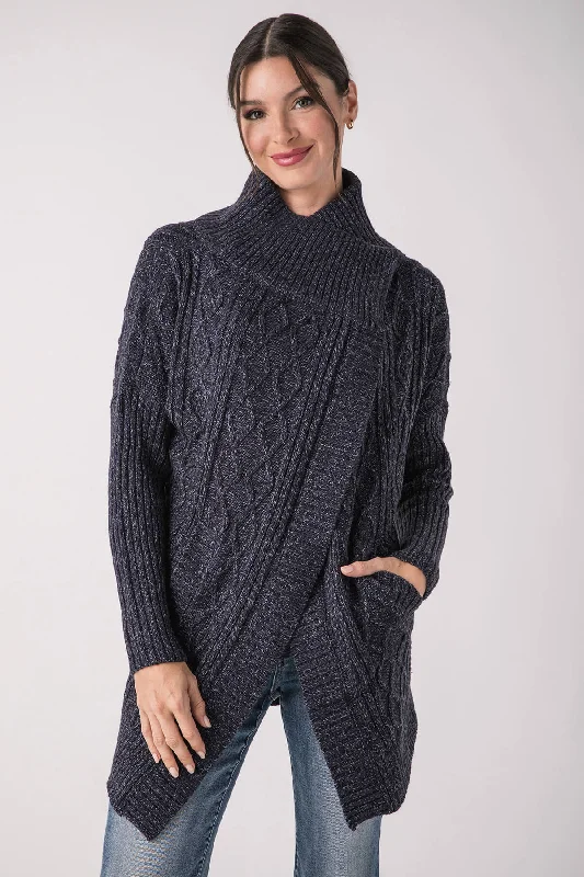 RD Style Naheed Long Sleeve Open Front Cardigan Polished Women's Silk
