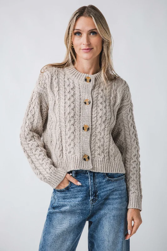 RD Style Ulrica Long Sleeve Crewneck Cardigan Scandinavian
