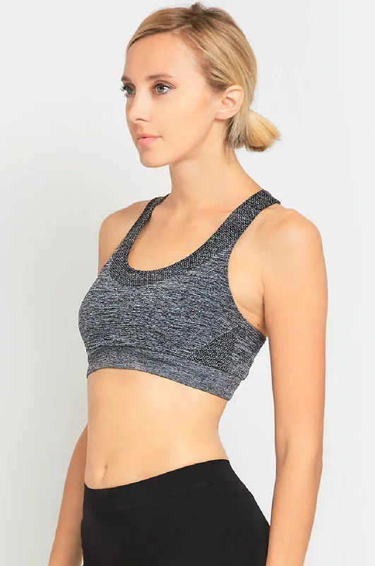SOFRA LADIES SEAMLESS SPORTS BRA (SB001_H.GRY) Business