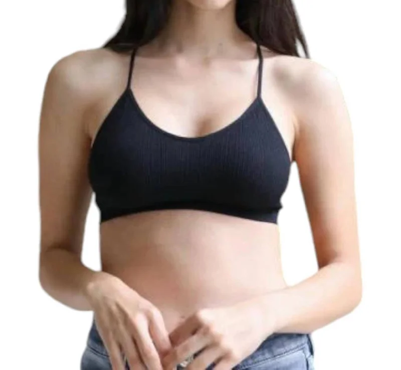 Tattoo Mesh Racerback Bralette In Black Country