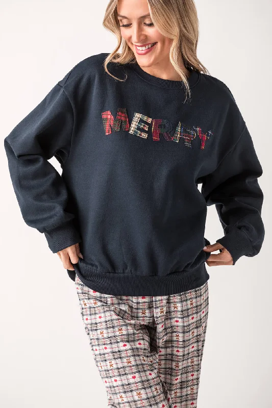 Things Between Merry Sweatshirt Monochromatic Office Style