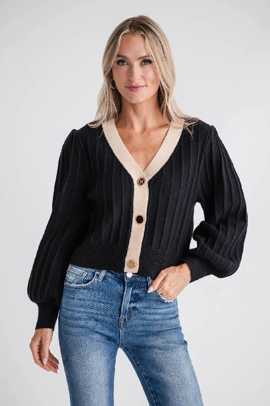 THML Cropped Cardigan with Gold Buttons Australian Beach