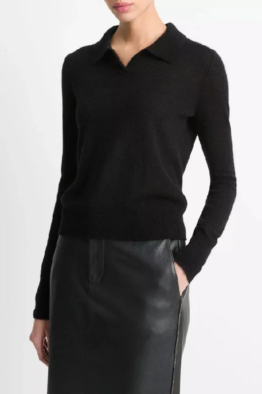 VINCE Wool-Blend Polo Sweater Confident Women's High - fashion