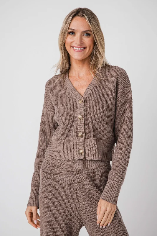 Vintage Havana Waffle Knit Cardigan Geometric