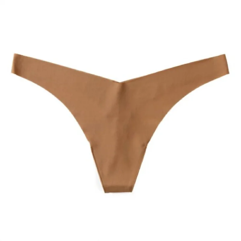 Women's Classic Solid Tiny Thong In Caramel Artistic Women's Avant - 