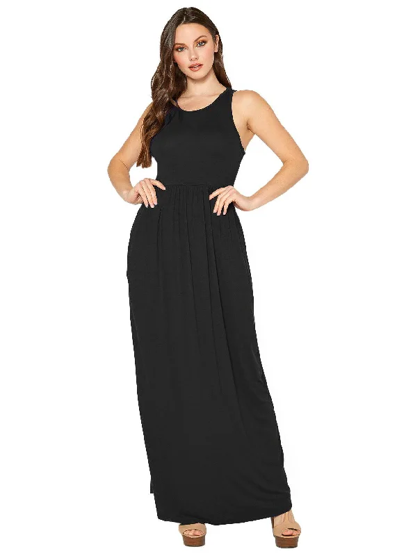 Womens Sleeveless Pleated Maxi Dress Cozy Women's Sherpa - lined