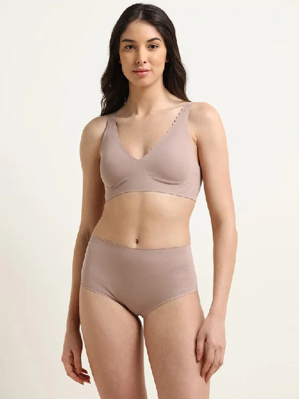 Wunderlove Beige Cotton Invisible Full Brief Cozy Women's Winter