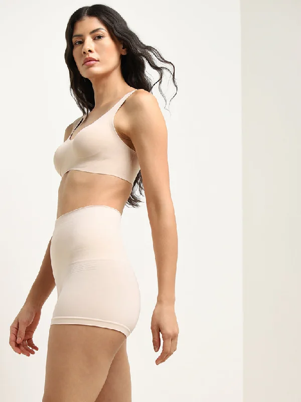 Wunderlove Beige Seamfree High-Rise Shapewear Cozy Women's Sherpa - lined