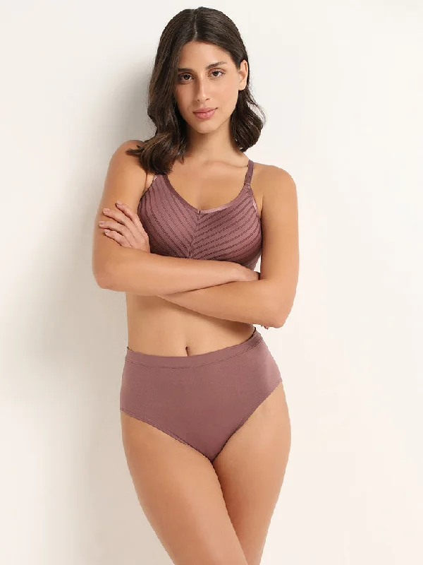 Wunderlove Brown Self-Patterned Bra Youthful Women's Pop