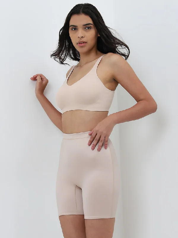 Wunderlove Light Beige High-Leg Shaping Longpant Sleek Women's Metallic