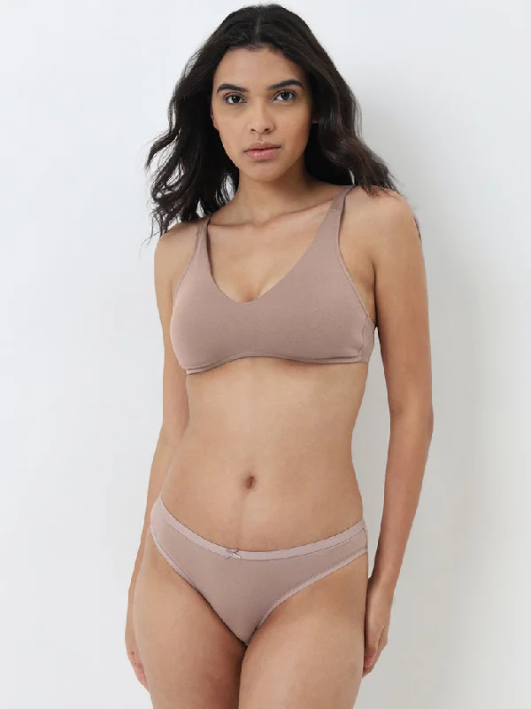 Wunderlove Light Taupe Cotton Blend Briefs - Pack of 3 Adventure