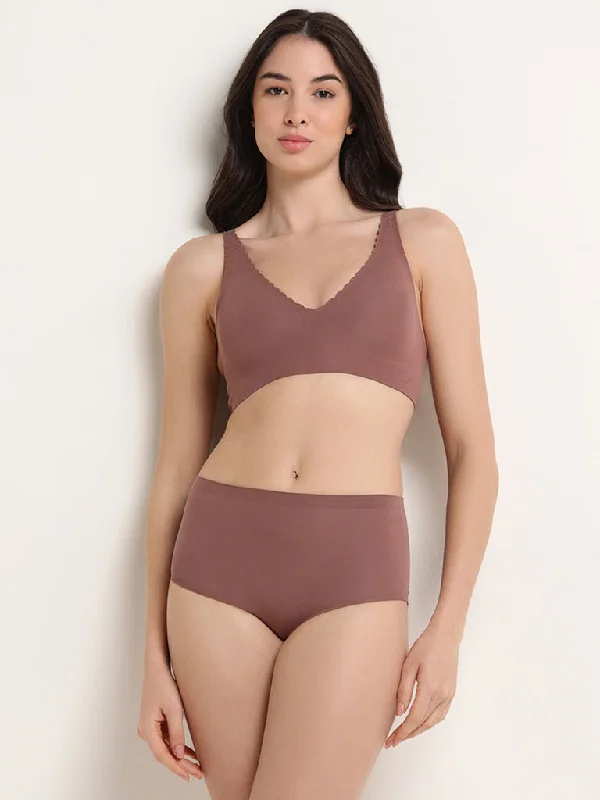 Wunderlove Rosetaupe Cotton Blend Invisible Full Brief Hip Women's Retro