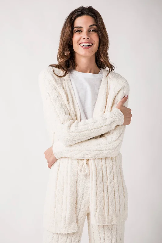 Z Supply Cate Cable Knit Cardigan Cozy Women's Sherpa - lined