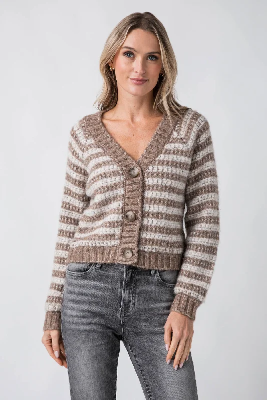 Z Supply Estelle Metallic Stripe Cardigan Cozy Women's Sherpa - lined