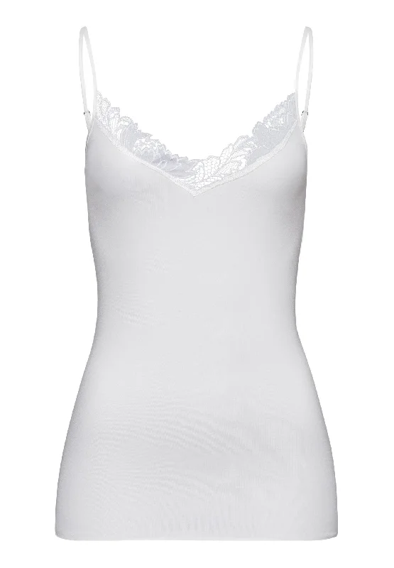 Anne Cotton V-Neck Camisole | Off White 70931-102 Sharp Women's Italian