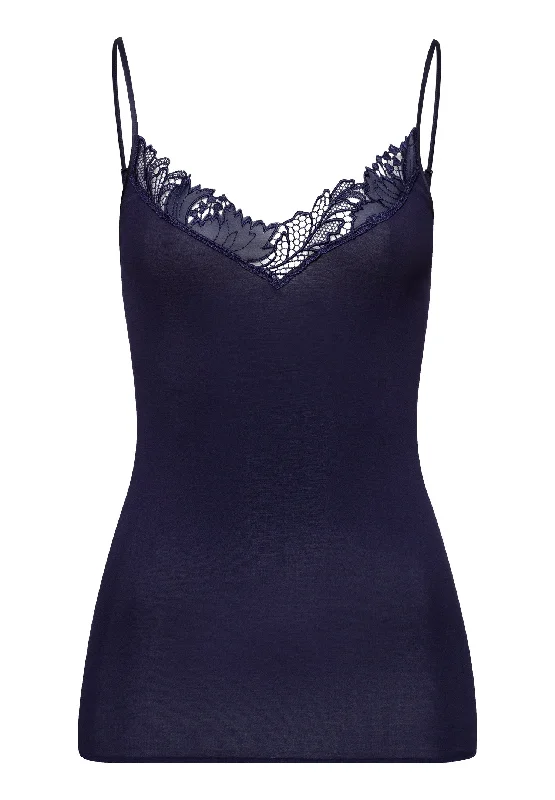 Anne Cotton V-Neck Camisole | Evening Blue 70931-2621 Sophisticated Women's 