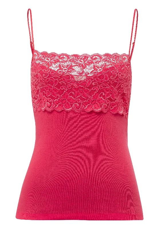 Luxury Moments Wide Lace Camisole | Geranium 71448-1399 Bold Women's Animal Print