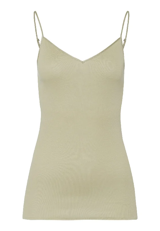 Cotton Seamless Cotton V-Neck Camisole | Moss Green 71601-2720 Modern Women's 