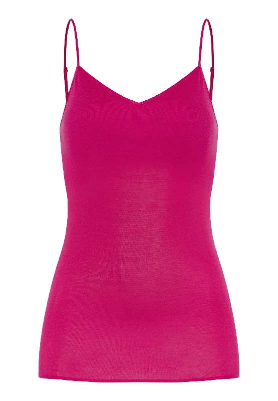 Cotton Seamless Padded Cotton Camisole | Very Berry 71605-1370 Relaxed Women's Beachy