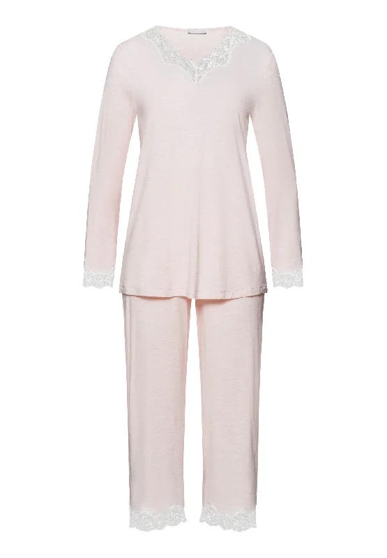 Natural Elegance Long Sleeve Pajama Set | Rose Melange 74833-2899 Edgy Women's Punk