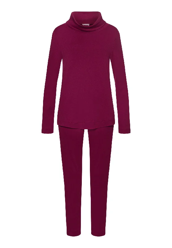 Agatha Cotton Turtleneck Pajama Set | Deep Poppy 74865-2405 Minimalist Women's Casual