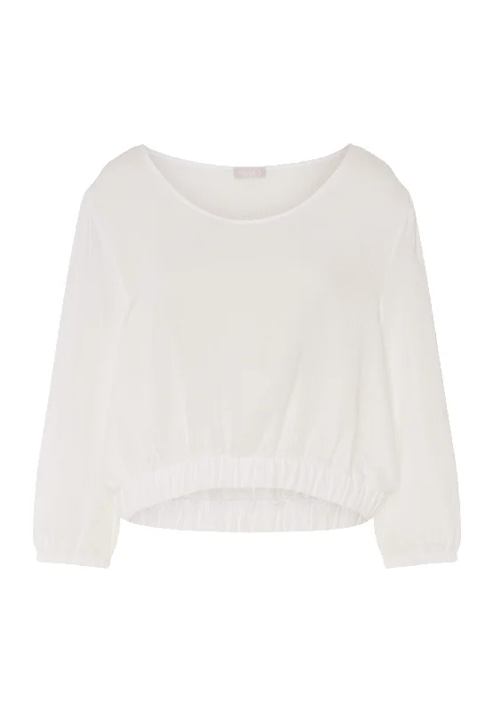 Sleep And Lounge Cotton Muslin Top | White 74928-101 Casual Women's Loose - fitting