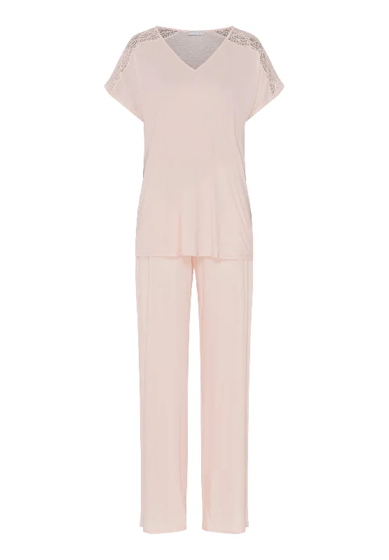 Josephine Soft Lace Trim Long Pajama Set | Peach Whip 74940-2311 Modern Women's Tech