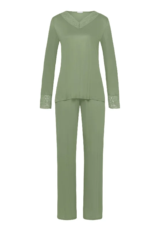 Elia Soft Lace Trim Pajama Set | Loden Frost 74991-2718 Unique Women's Upcycled