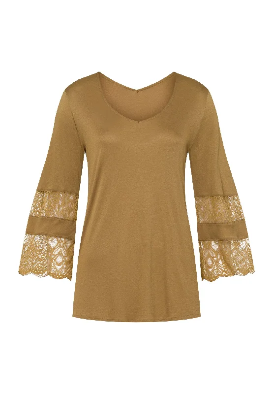 Lilova Relaxed V-Neck Knit Top | Gold 76166-1246 Monochromatic All - in - one