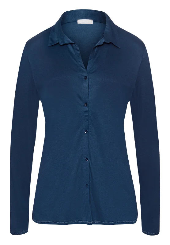 Grand Central Silk Blend Shirt | Mystic Blue 77305-1652 Edgy Women's Punk