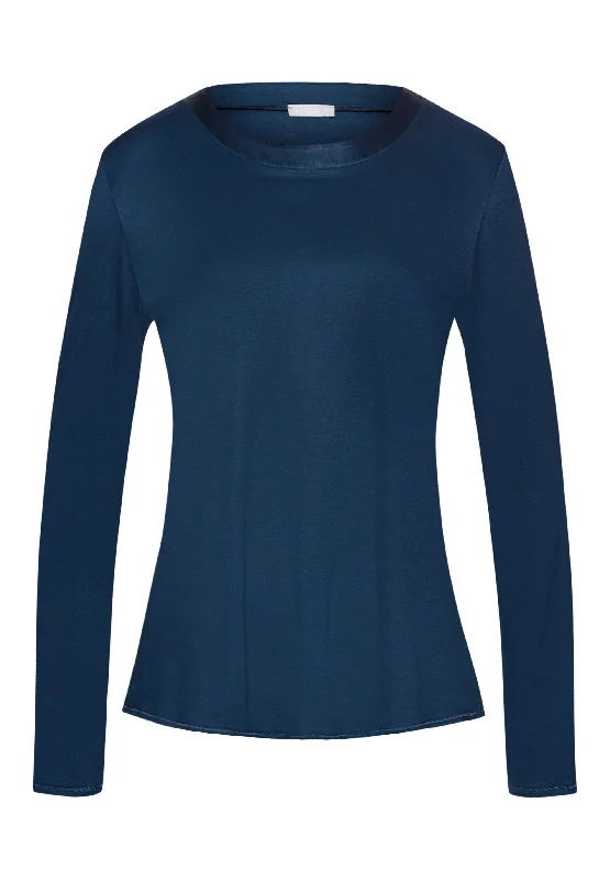 Grand Central Silk Trim Relaxed Top | Mystic Blue 77381-1652 Elegant Women's Formal 