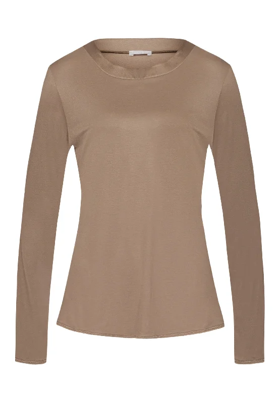 Grand Central Silk Trim Relaxed Top | Taupe 77381-2847 Bohemian Women's Free