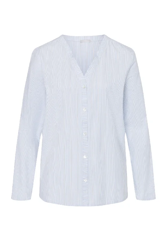 Sleep And Lounge Cotton Notch Collar Shirt | Dreamy Stripe 77457-2369 Polished Women's Silk