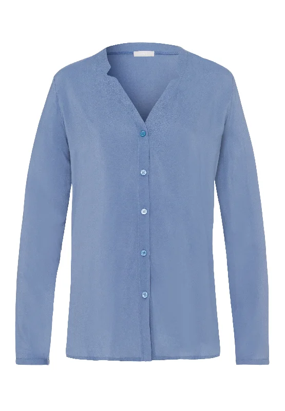 Sleep And Lounge Button Front Shirt | Soft Blue 77611-1530 Athletic Women's High - 