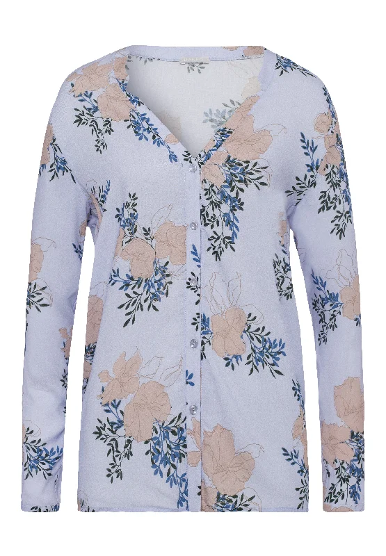 Sleep And Lounge Button Front Shirt | Marble Flowers 77611-2069 Dynamic Women's Moto