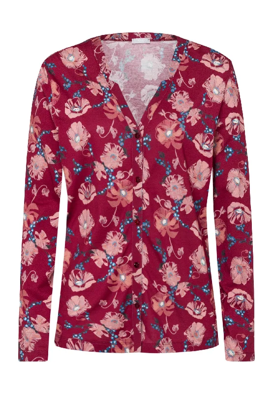 Sleep And Lounge Button Front Shirt | Floral Joy 77934-2983 Classic Women's Tweed