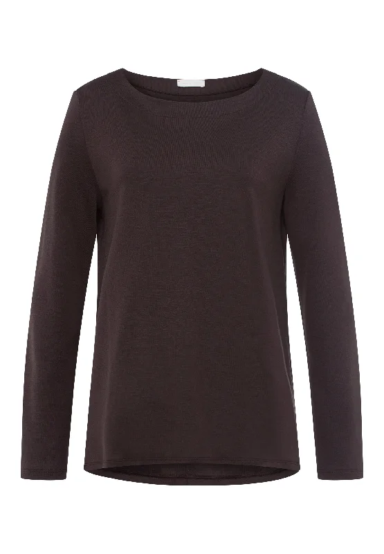 Pure Comfort Relaxed Round Neck Tencel Top | Black Coffee 78602-1772 Stylish Women's Tropical 
