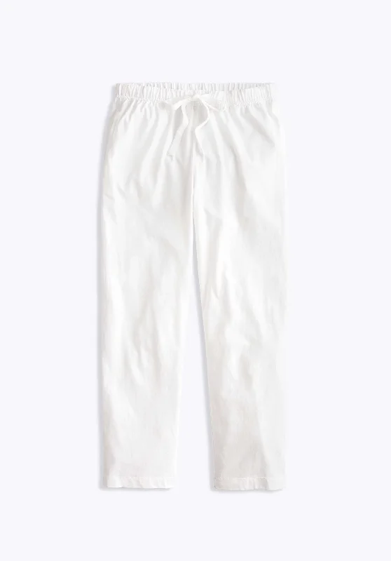 Agnes Pant in White Relaxed Women's Beachy
