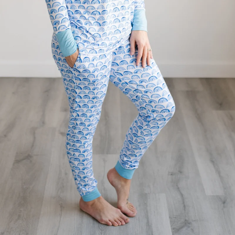 Blue Rainbows Women's Pajama Pants Casual Women's Loose - fitting