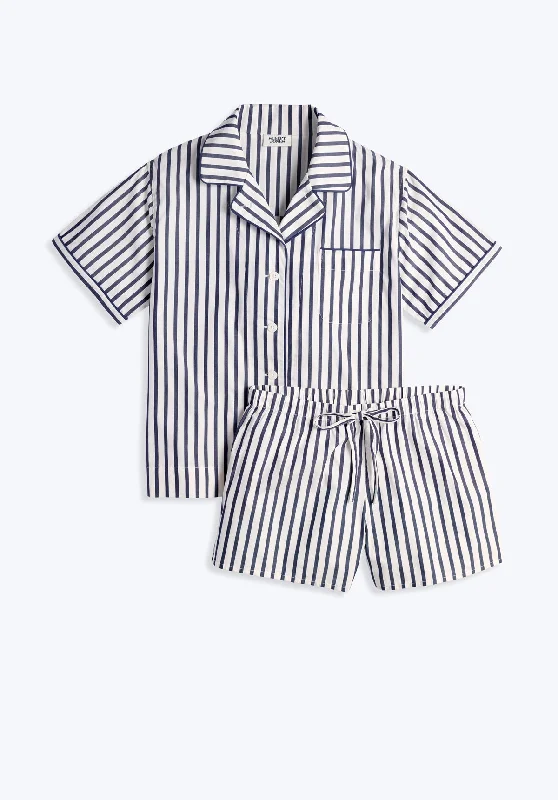 Corita Set in Navy Breton Stripe Unique Women's Upcycled