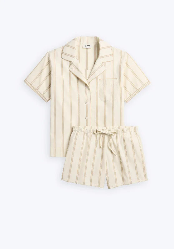 Corita Set in Sand & Cream Stripe Youthful Women's Anime - inspired