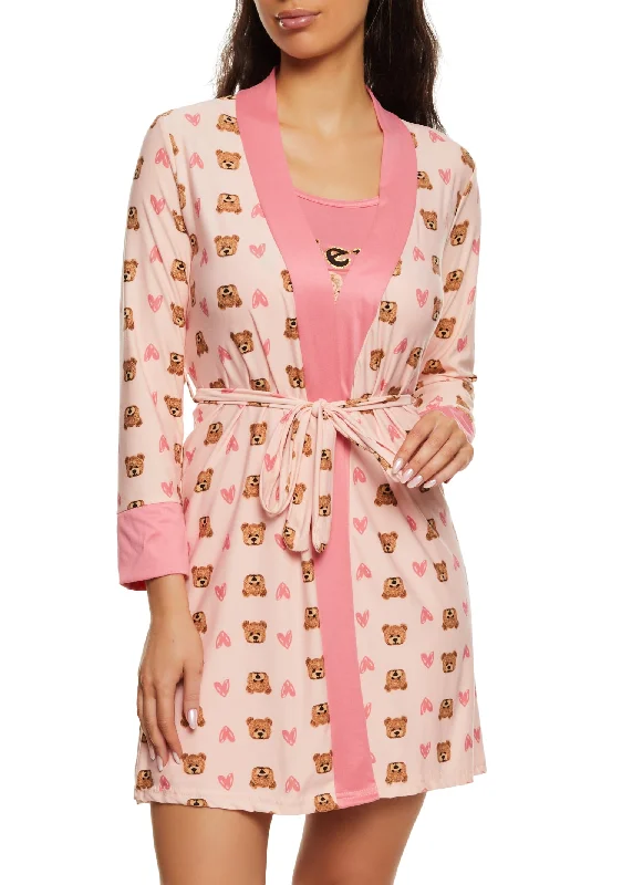 Friends Forever Graphic Nightgown with Robe Refined Women's 