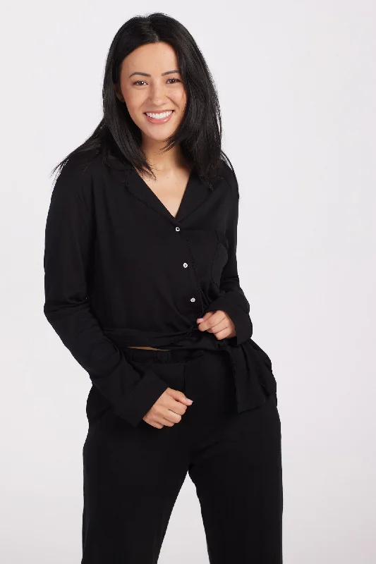 Harper FeatherTouch® Pajama Set - Black Unique Women's Upcycled