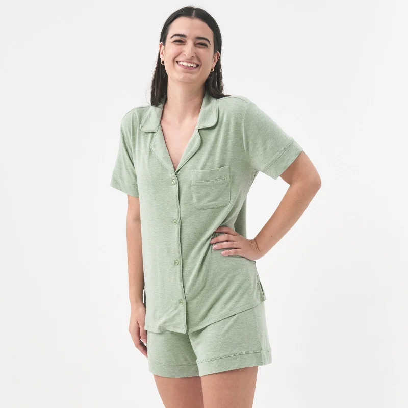 Heather Sage Women's Short Sleeve & Shorts Pajama Set Traditional Women's Wool