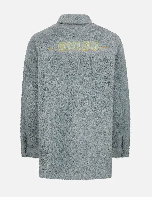 Logo Appliqué Sherpa Shirt Jacket Cashmere