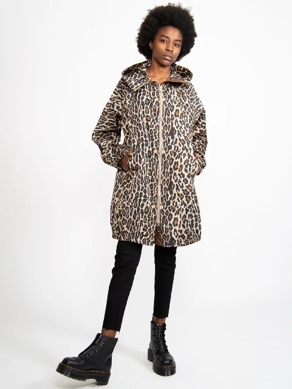 Parka con Cappuccio Animalier Marrone Dynamic Women's Moto