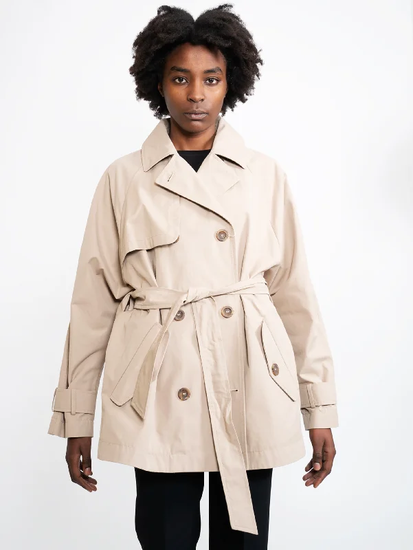 Trench Doppio Petto Beige Monochromatic Office Style