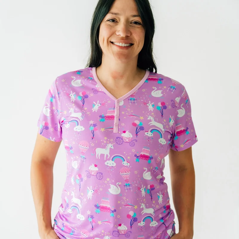 Magical Birthday Women's Short Sleeve Pajama Top European